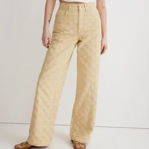 Madewell superwide leg jeans in checkerboard jacquard